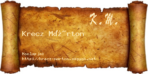 Krecz Márton névjegykártya