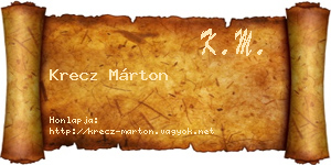 Krecz Márton névjegykártya