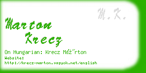 marton krecz business card